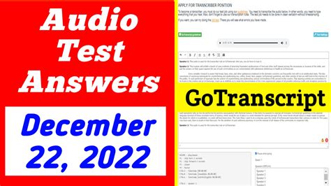 This is a transcription service that . . Gotranscript test answers 2022